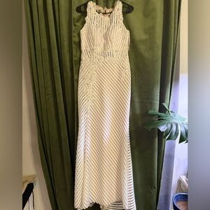 Dave & Johnny Ivory Lace Gown